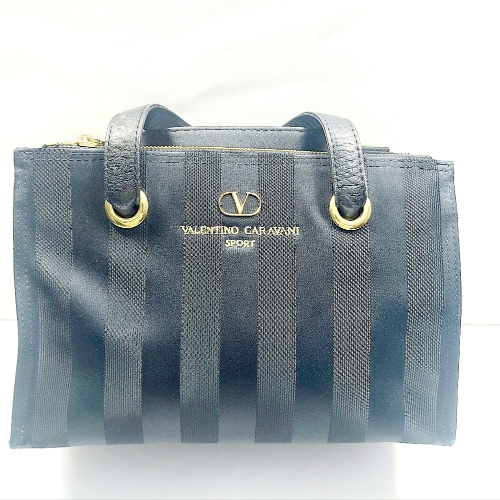 Valentino Garavani Canvas Leather Satchel